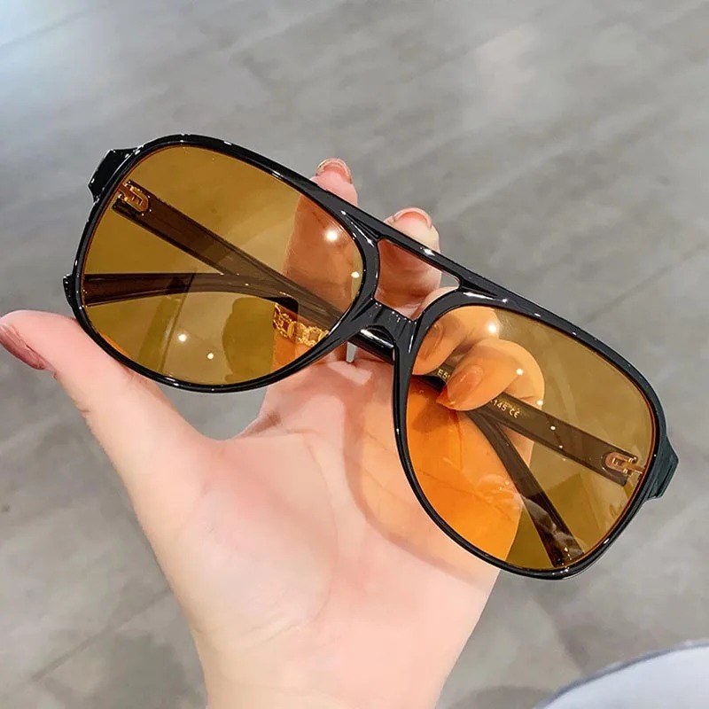 Women'S Fashion Eyeglass Frames - แว่นกันแดดสไตล์เรโทรสำหรับผู้ชายผู้หญิงกรอบใหญ่คลาสสิกยุค 90 วินเทจแว่นตาขับรถ UV400 แว่นกันแดดป้องกันแสงแดด