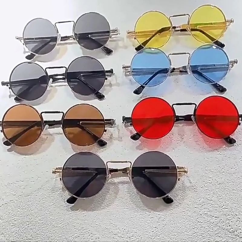 Women'S Fashion Eyeglass Frames - แว่นกันแดดทรงกลมกรอบโลหะวินเทจ ผู้หญิง ผู้ชาย สไตล์พังก์ แว่นตากันแดดทรงกลม แว่นตาผู้หญิง