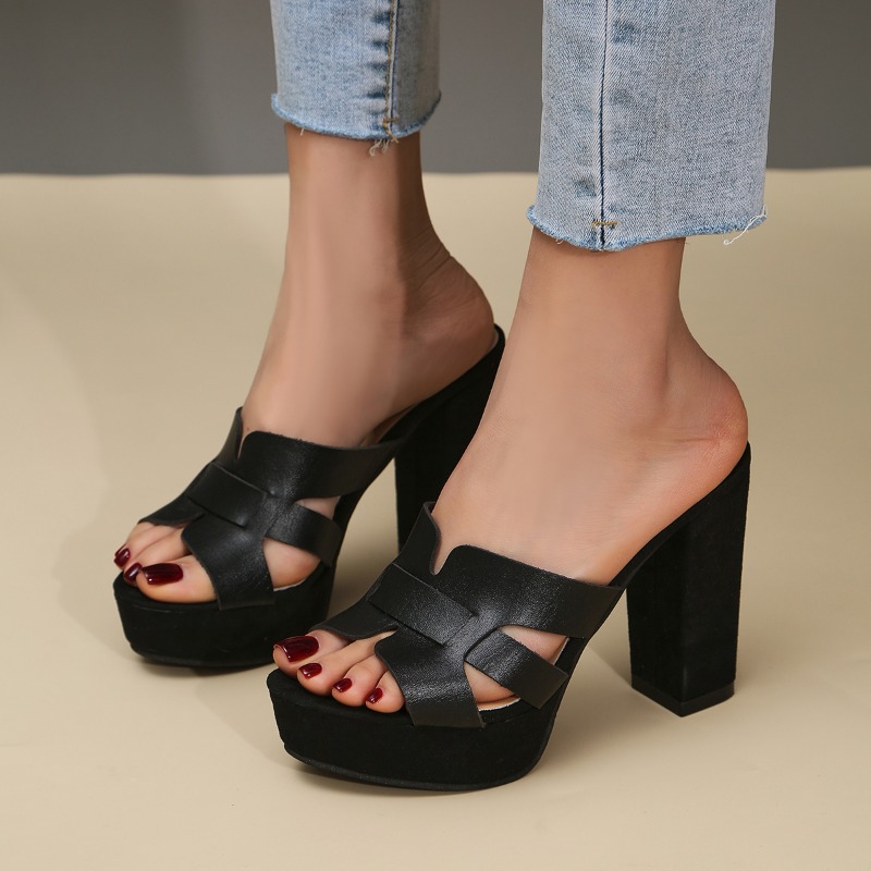 Women'S Fashion For Summer 2025 - 2025 ฤดูร้อนสไตล์ใหม่รองเท้าผู้หญิงรองเท้าส้นสูงแพลตฟอร์มวัสดุอเนกประสงค์ปลายมนดีไซน์เป็นกลาง Женские Новые Туфли