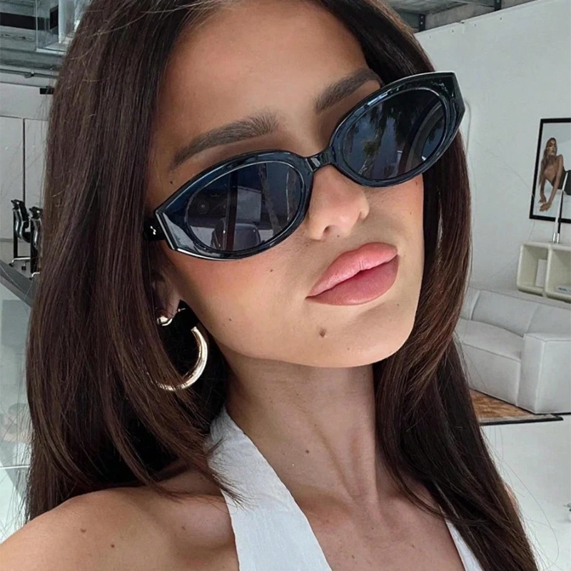 Women'S Fashion Eyeglass Frames - แว่นกันแดดทรงแคทอายวินเทจ ผู้หญิง แว่นกันแดดสีดำ แฟชั่นกรอบเล็ก ทรงเหลี่ยม กระจกเงา