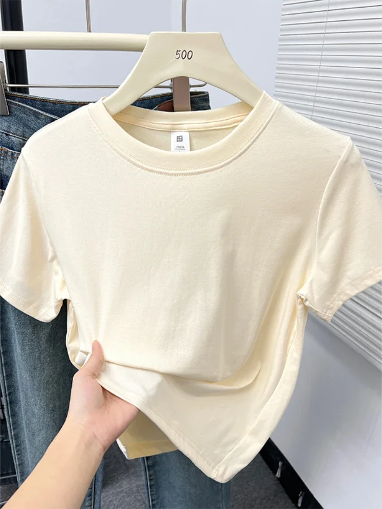 Women'S Fashion Trends 2026 Spring Summer - เสื้อยืดลำลองคุณภาพสูงแบบใหม่ประจำฤดูร้อนปี 2026 เสื้อแขนสั้นเซ็กซี่ แฟชั่นทันสมัย เสื้อผ้าผู้หญิงสีพื้น สไตล์