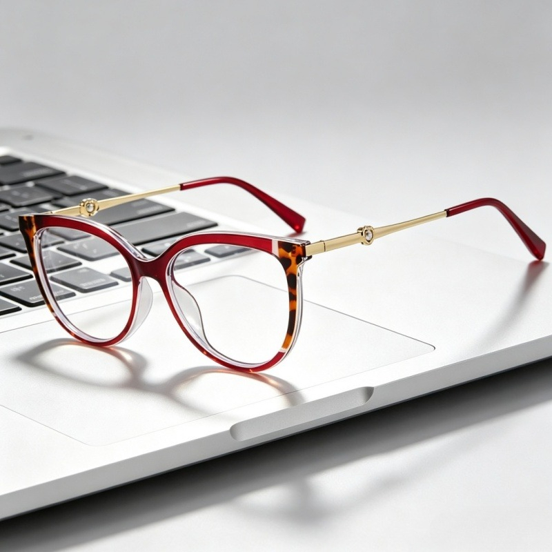 แว่นตาทรงแคทอายรูปหัวใจประดับม - Women'S Fashion Glasses Non Prescription บทวิจารณ์และราคา