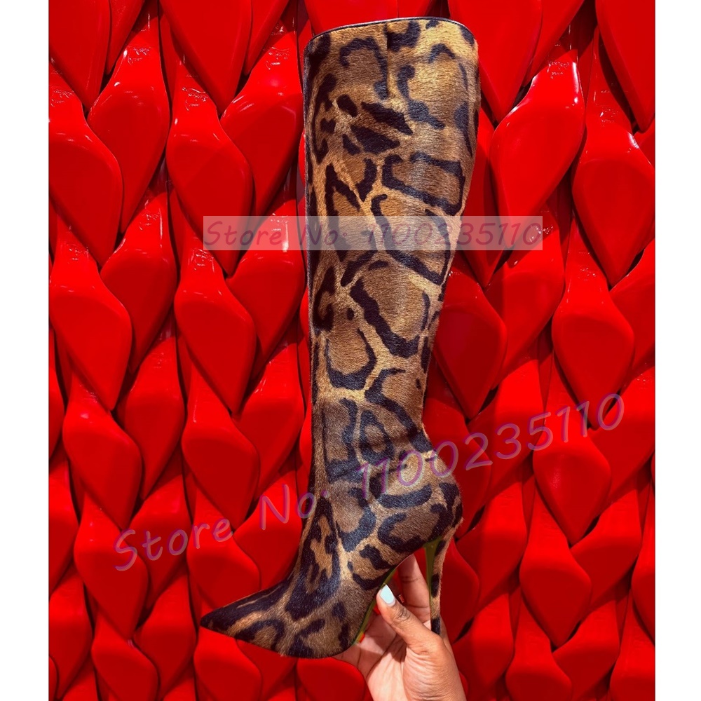 รองเท้าบูทสูงถึงเข่าลายเสือดาว - Women'S Fashion Knee High Boots บทวิจารณ์และราคา
