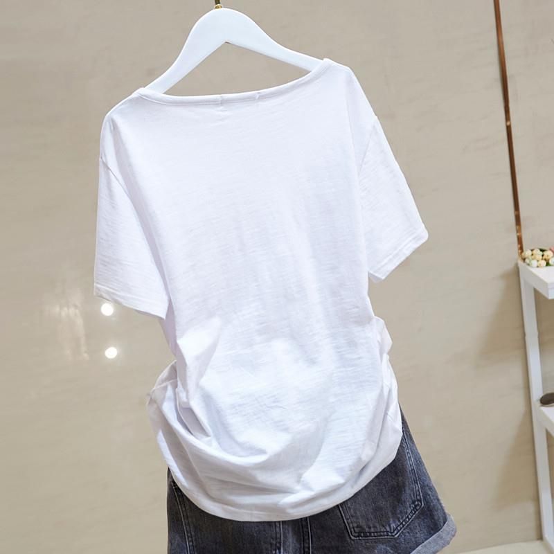 เสื้อยืดผ้าฝ้ายสลับสีสไตล์ลำลอ - Women'S Fashion Trends 2026 Spring Summer บทวิจารณ์และราคา