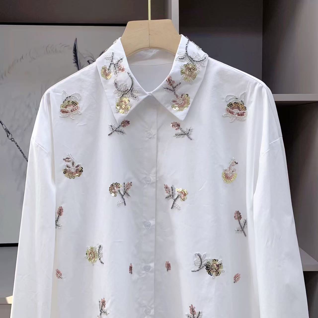 เสื้อเบลาส์ผ้าฝ้ายปักเลื่อมมุก - Women'S Fashion Trends 2026 Spring Summer บทวิจารณ์และราคา