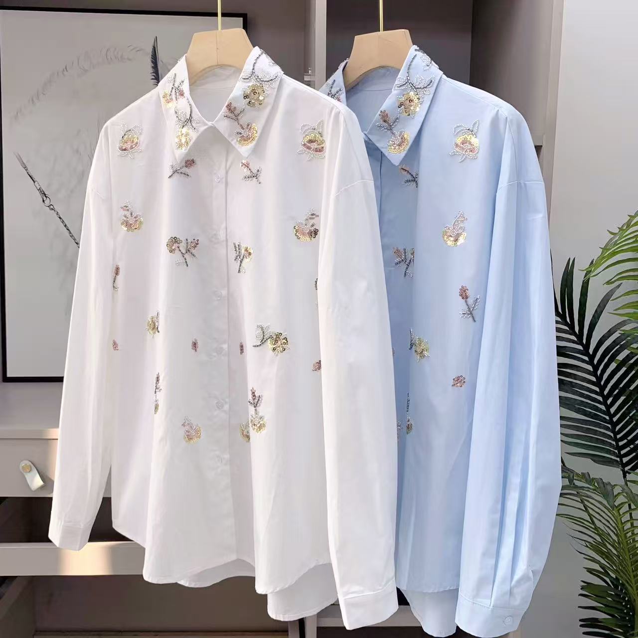 เสื้อเบลาส์ผ้าฝ้ายปักเลื่อมมุก - Women'S Fashion Trends 2026 Spring Summer บทวิจารณ์และราคา