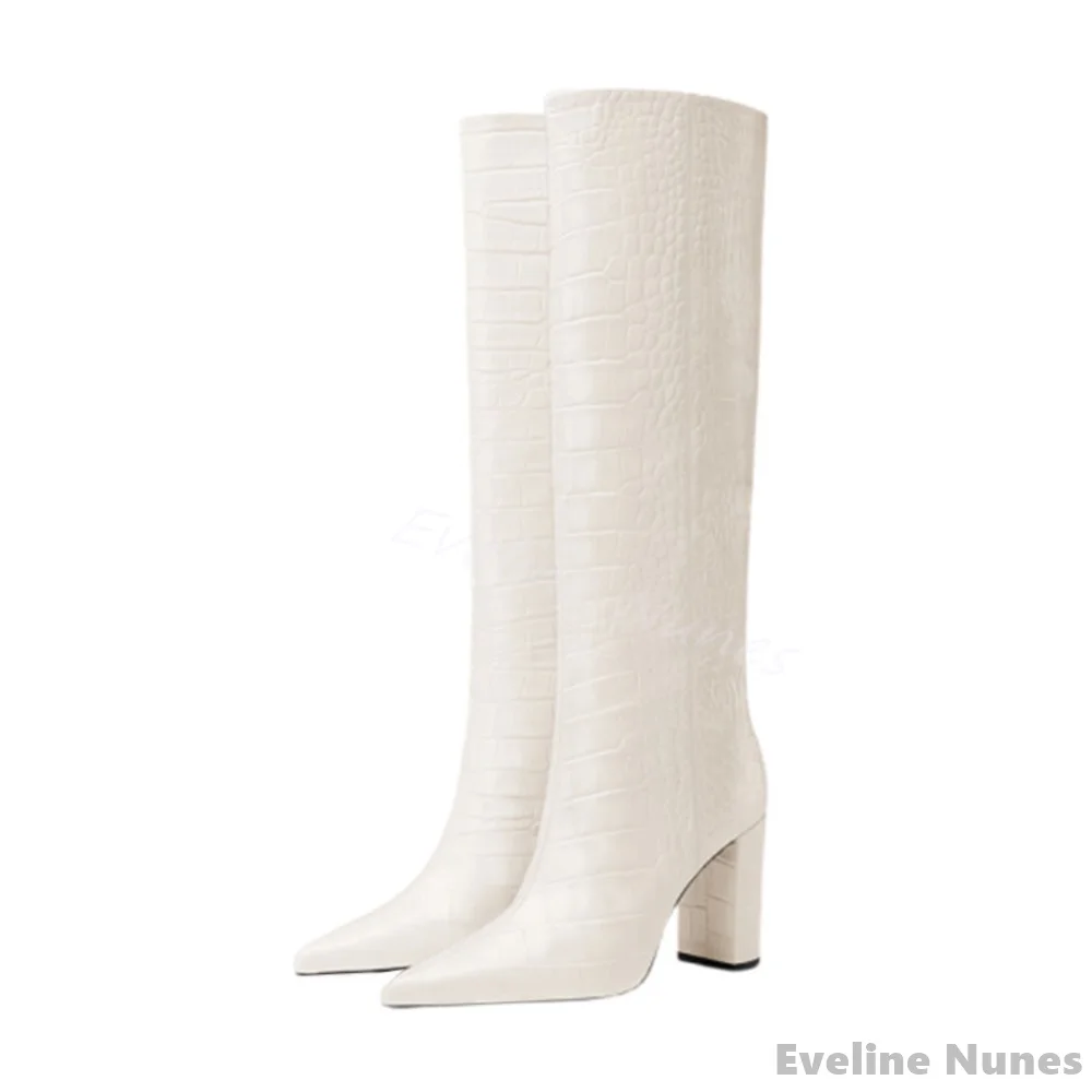 รูปแบบจระเข้หรูหรารองเท้าผู้หญ - Women'S Fashion Knee High Boots บทวิจารณ์และราคา