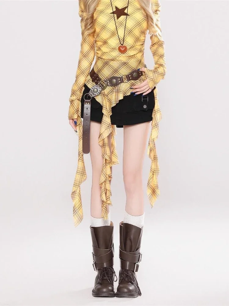 เสื้อยืดวินเทจลายสก๊อต Y2K สำห - Women'S Fashion Tops บทวิจารณ์และราคา