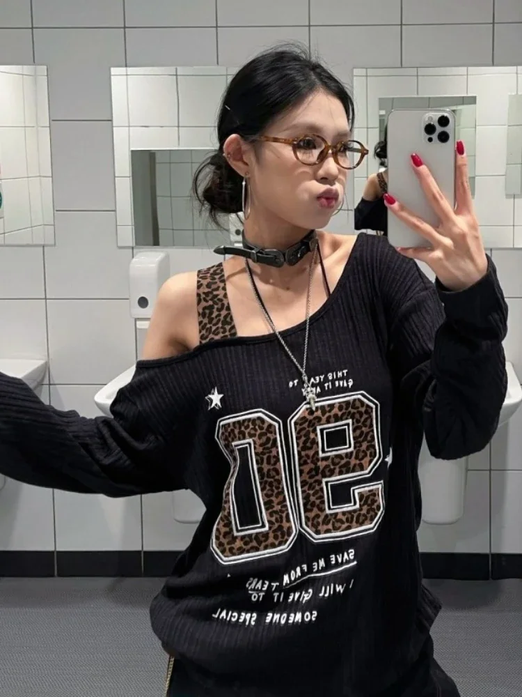 เสื้อยืดลายเสือดาวสไตล์ Y2K แบ - Women'S Fashion Tops บทวิจารณ์และราคา