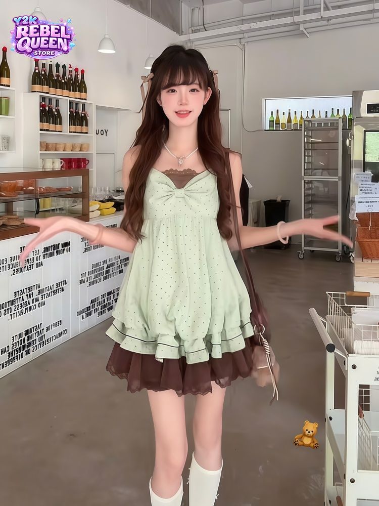 ชุดเดรสสายเดี่ยวลายจุดสไตล์เกา - Ruched Dress Mini บทวิจารณ์และราคา