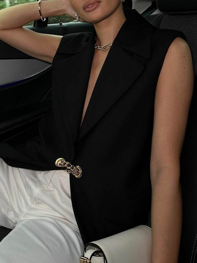 เสื้อกั๊กเบลเซอร์สีดำล้วนสำหรั - Women'S Fashion Trends 2026 Spring Summer บทวิจารณ์และราคา