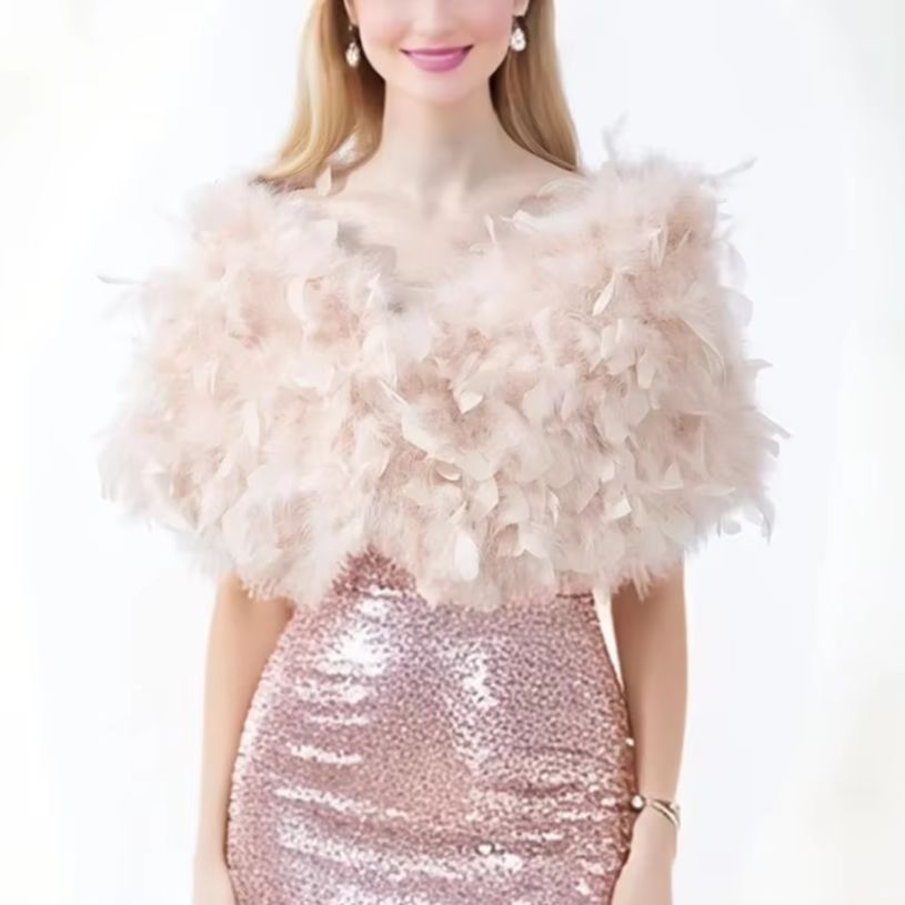 ผ้าคลุมไหล่ขนไก่งวงจริงด้วยดอก - Turkey Women Fashion บทวิจารณ์และราคา